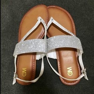 sandals with silver gems